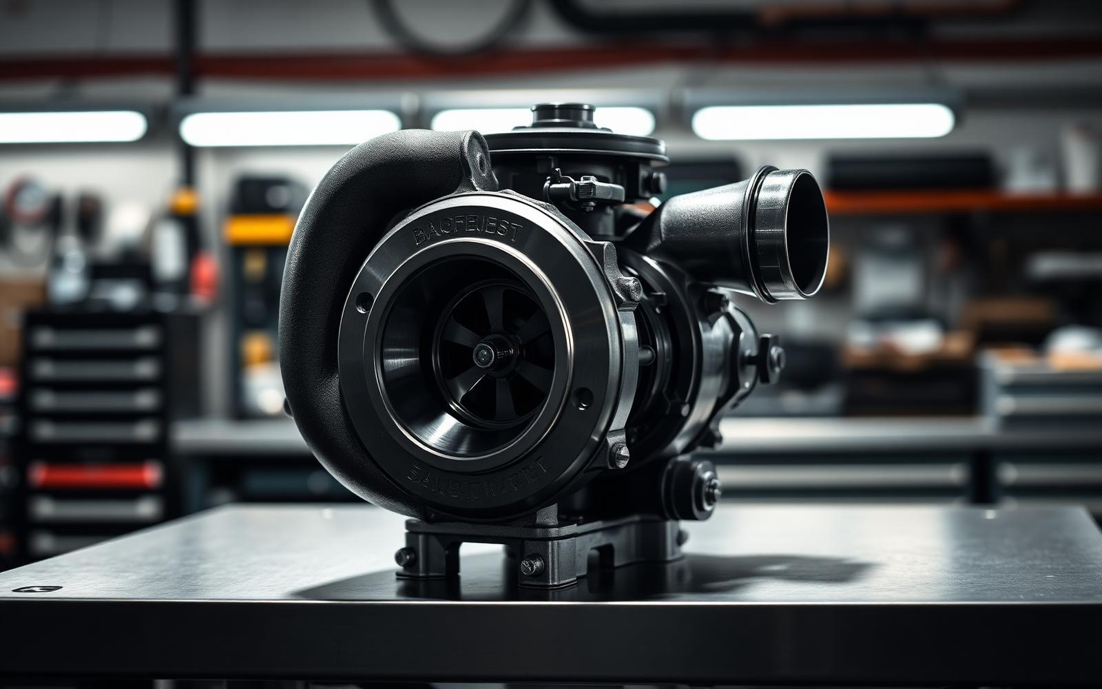 Turboaggregat i verkstadsmiljö